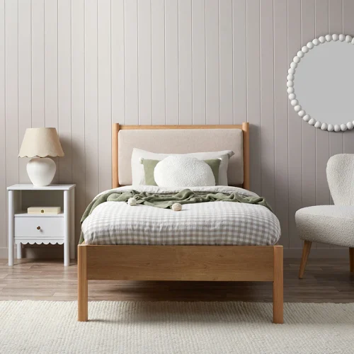 DRIFT - Oak Brown Polish Finish Kids Bed
