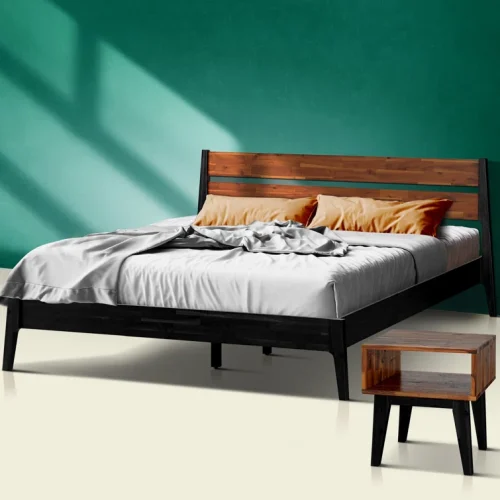 STRIDE - Brown & Black Modest Bedroom Set
