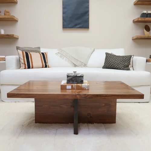 AXIS - Dark Brown Crossed Panels Coffee Table