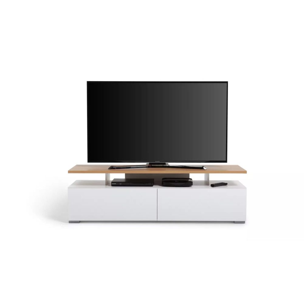FIEST - Oak Brown & White Floating Top TV console