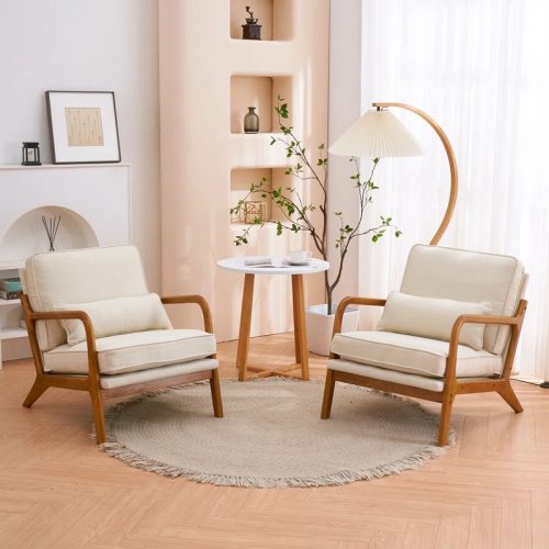 BASK - Pair of Dark Oak Brown Accent Chairs