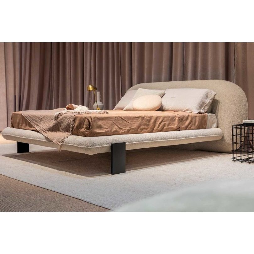 HUTCH - Beige and Black Two Leg King Size Bed