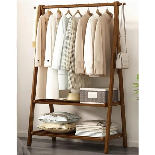 CORSAIR - Dark Brown Cloth hanging Rack with Shelves