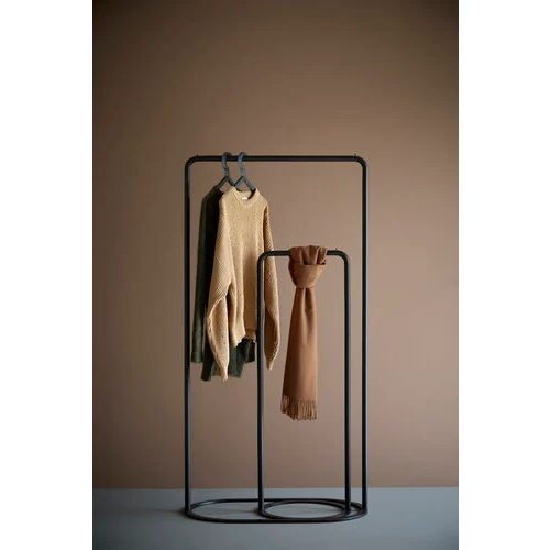 TEMPEST - Minimalist Style Black Metallic Cloth Hanging Rack Set