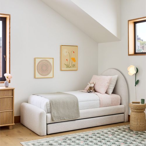 LINEA - Round Headboard Style Grey Teen Bed