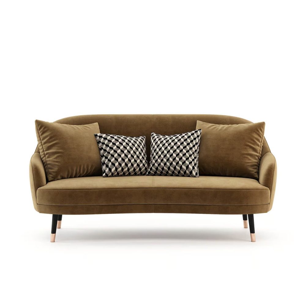 ECHOLON - Brown Curved Style Two Seater Sofa