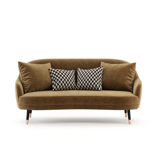 ECHOLON - Brown Curved Style Two Seater Sofa