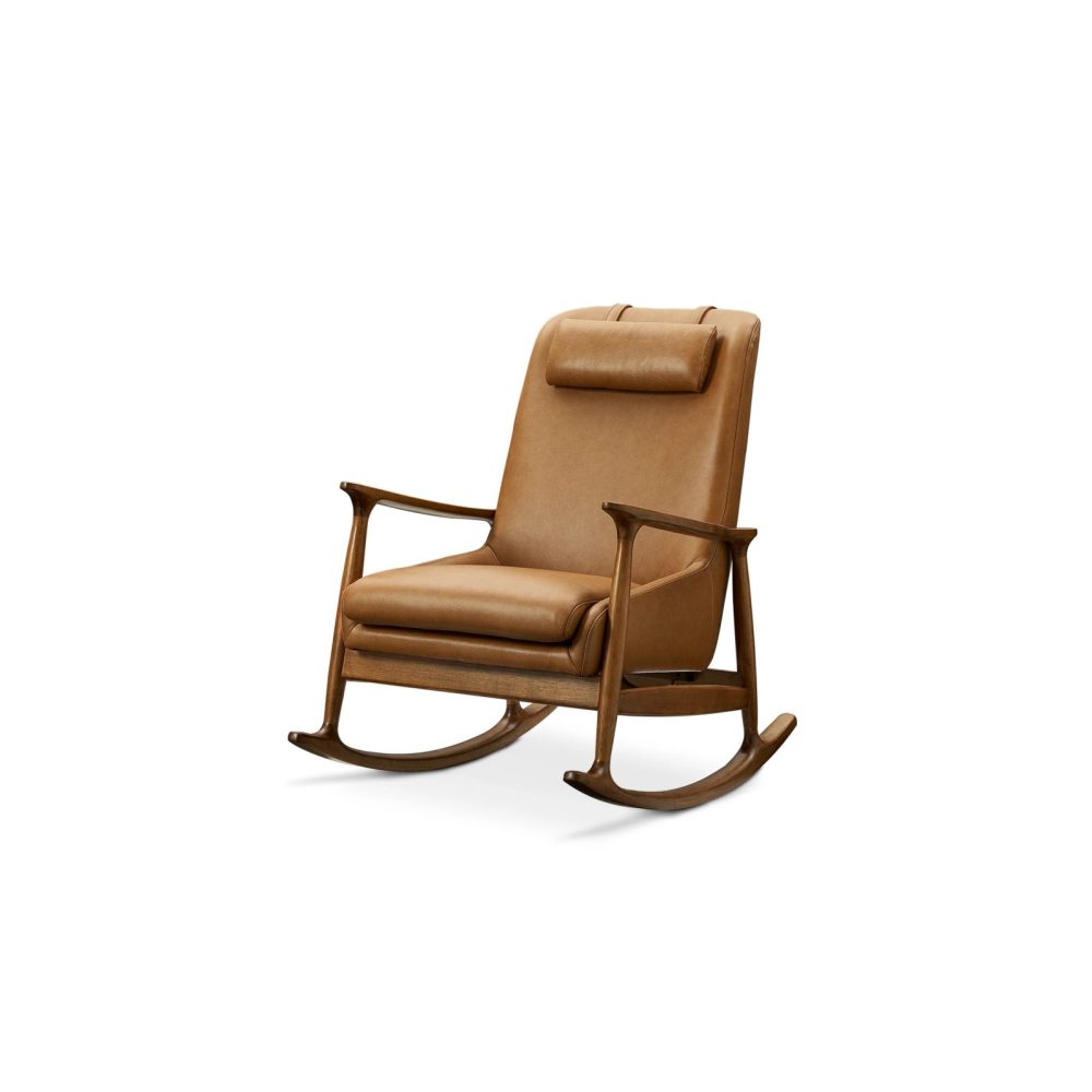 BRAVUR - Classic Style Brown Polished Finish Rocking Chair