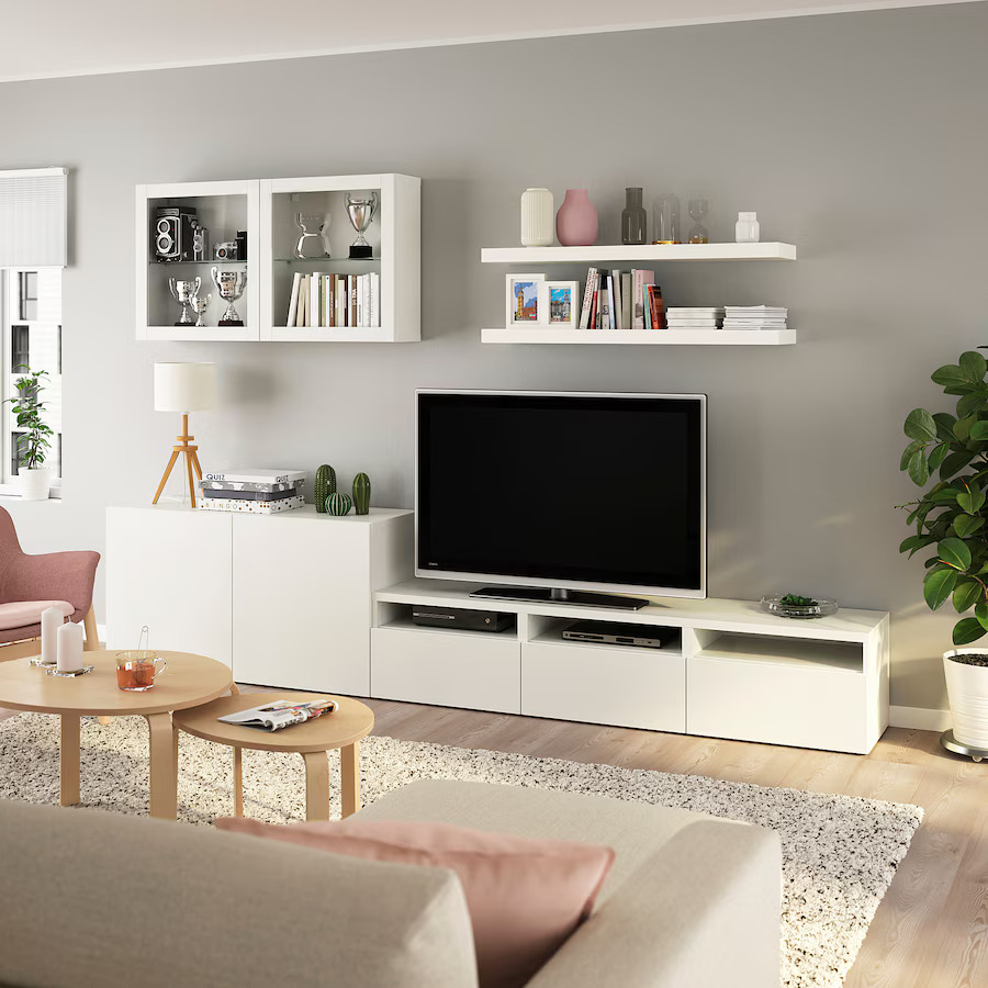 FLUX - Contemporary Style White Media Unit