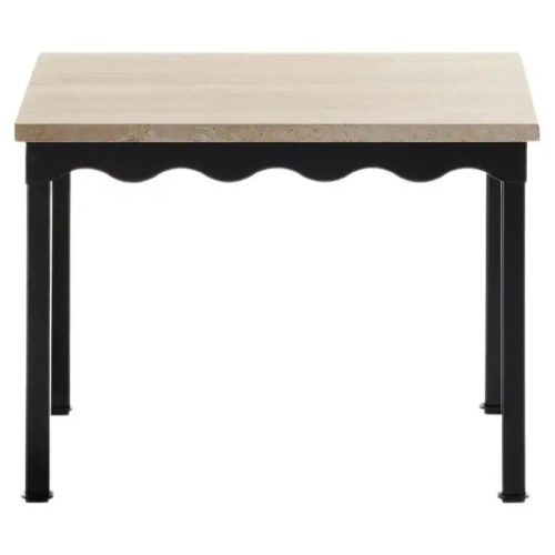 OPULAN - Industrial Style Travertine End Table