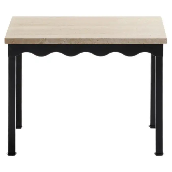 OPULAN - Industrial Style Travertine End Table