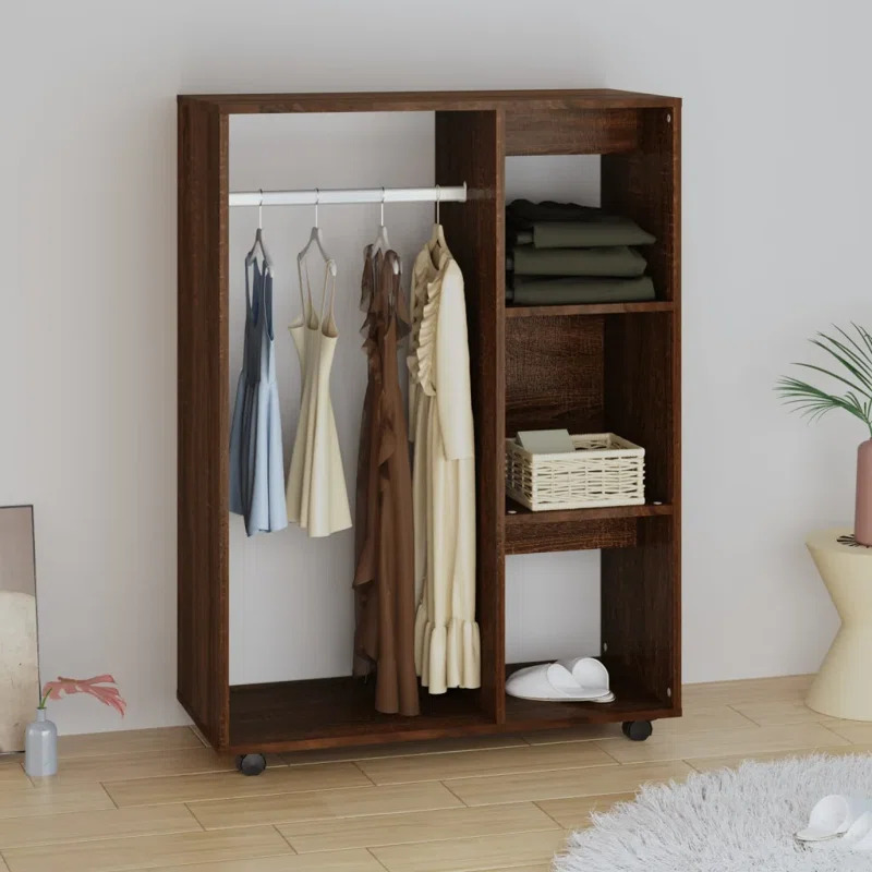 ARDMORE - Dark Brown Cabinet Style Cloth Hanging Rack