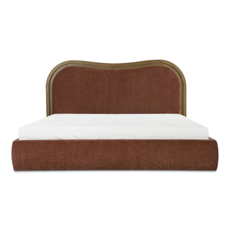 NUVE - Wave Styled Rustic Orange & Brown King Size Bed