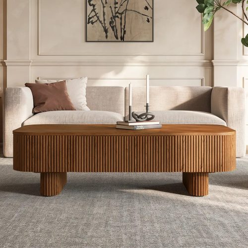 HIDEY - Ultra Modern Curved Edge Storage Coffee Table