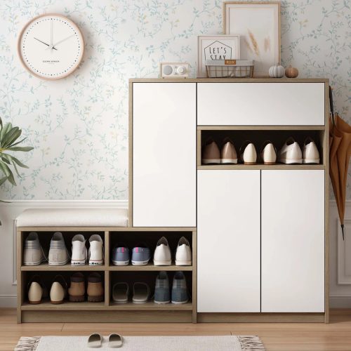 PERCH - Geometric Style Shoe Storage Cabinet