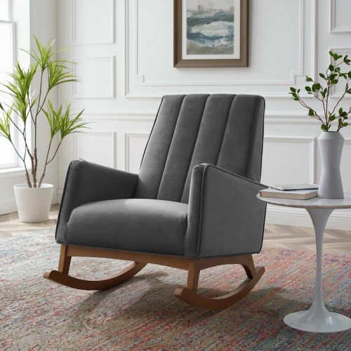 AERIS - Modern Channel Tufted Style Rocking Chair