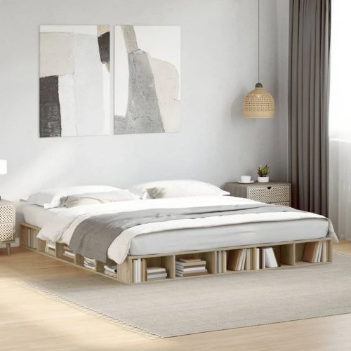 OAKLYN - King Size Platform Bed with Open Compartments