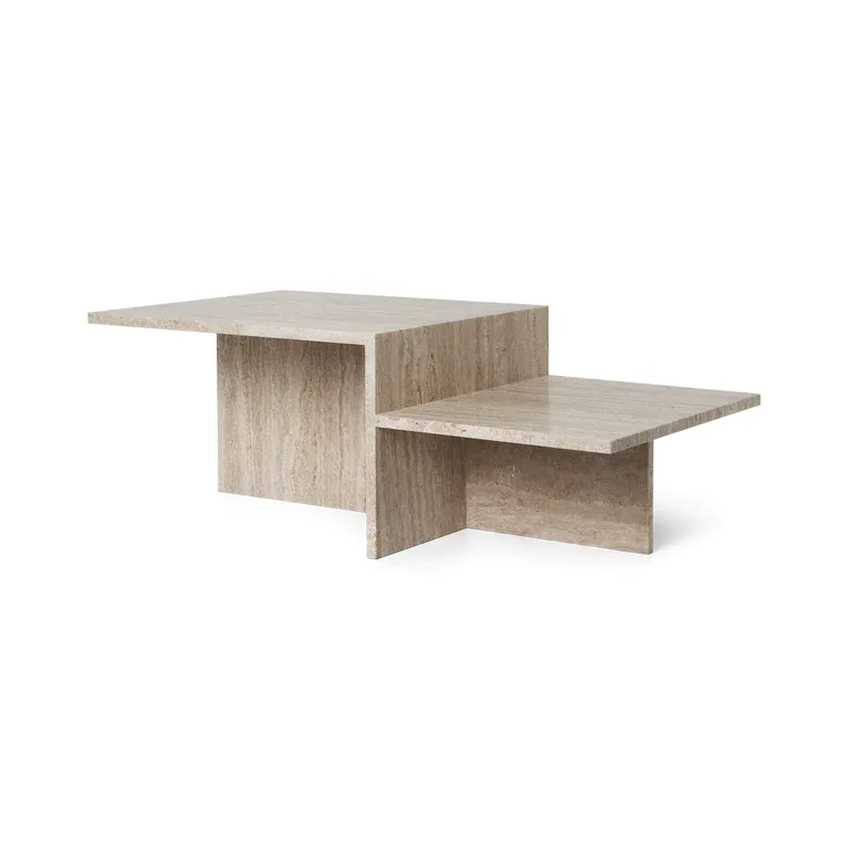 MONDE - Geometric Design Travertine Coffee Table