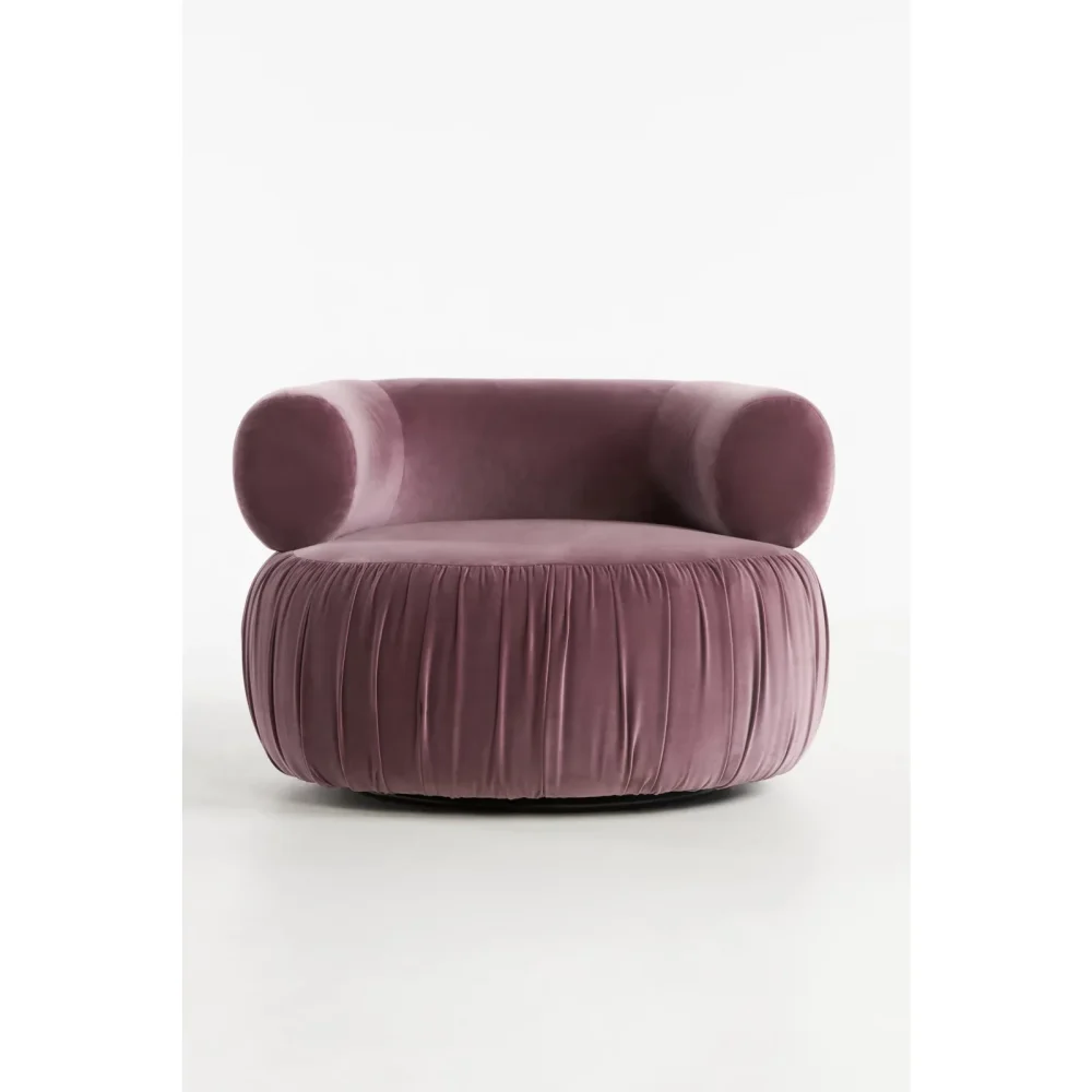 VELLUM - Chic Round Accent Chair in Purple