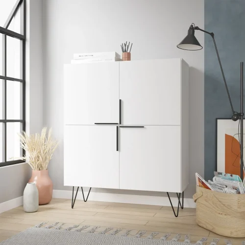 FIKA - Scandinavian Design White Storage Cabinet