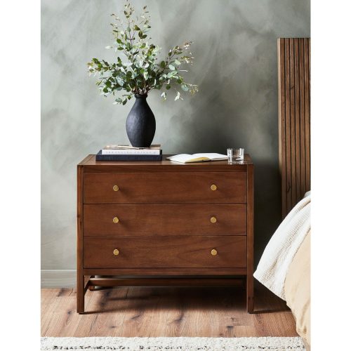 HERITAGE - Wide Classic Style Three Drawer Nightstand