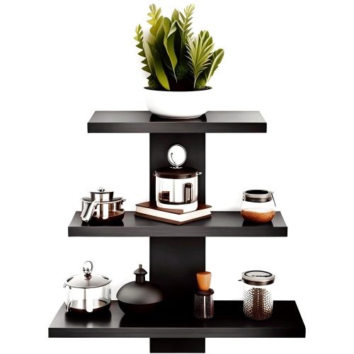 SHELFIE - Three Tired Black Wall Shelf