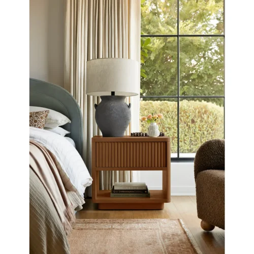 FINESSE - Open Shelf Style Oak Brown Nightstand