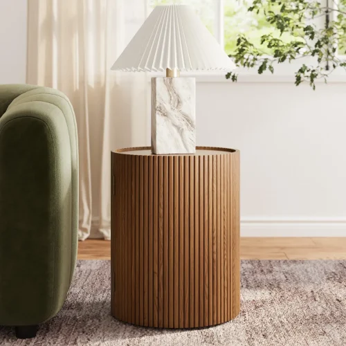 SOJORN - Classic Contemporary Style Round Storage End Table