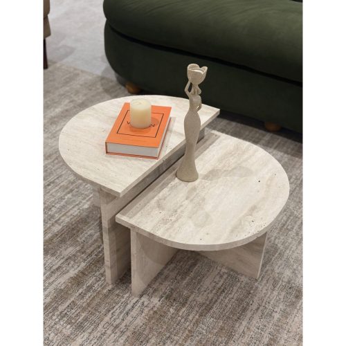 LIGNA - Contemporary Design Travertine Coffee Table Set