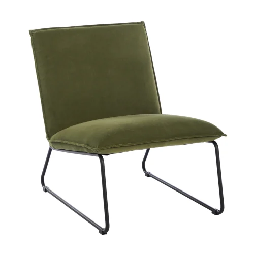 ZYRIC - Retro Style Olive Green Armless Chair