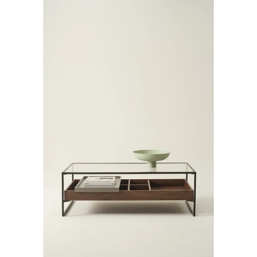 LUCENT - Industrial Style Metallic Frame Coffee Table