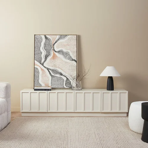 ORREN - Cream White Contemporary Style TV Console