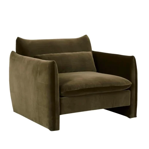 BODEN - Olive Green Flared Arms Accent Chair