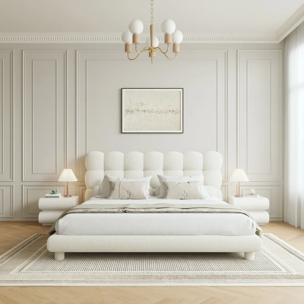 ELYSIA - Off White Bubble Style Bedroom set
