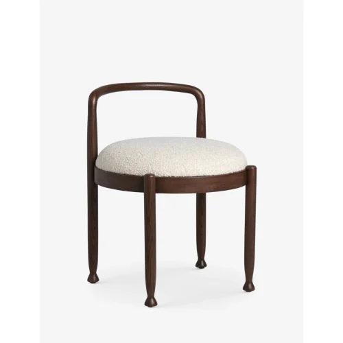 VANTA - Classic Dark Brown Polished Vanity Chair