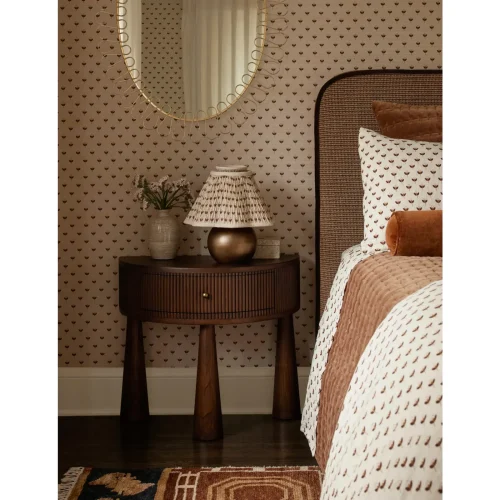 CALYX - Mid-Century Modern Style C-Shape Nightstand
