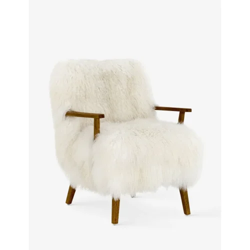 CELESTE - Luxury Style White Fur Accent Arm Chair