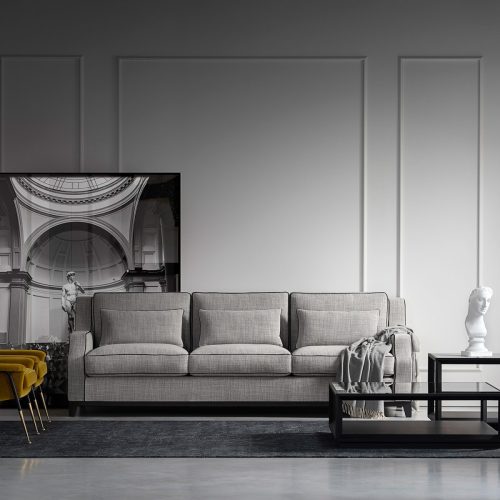 HALO – Ash Grey Modern Style Three Seater Couch