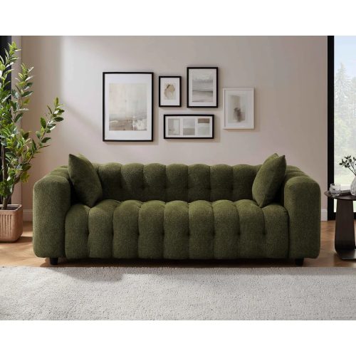 BUBELLA – Modern Bubble Style Green Three Seater Couch