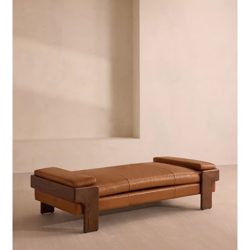 MISO - Caramel Leatherette Platform Daybed