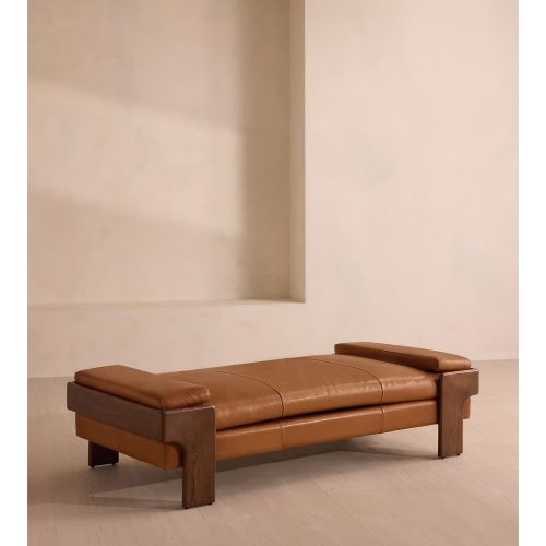 MISO - Caramel Leatherette Platform Daybed