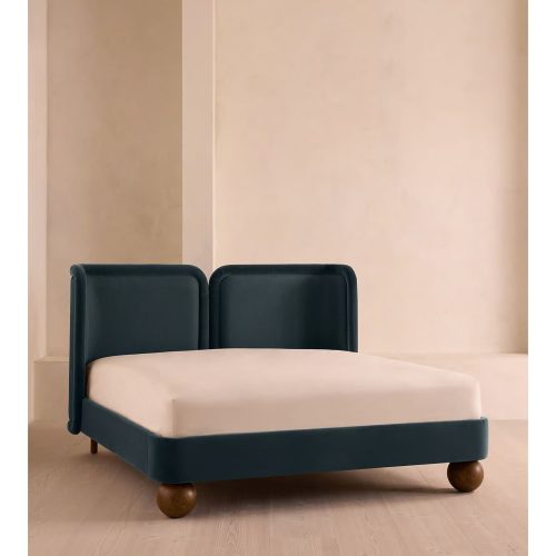 BRUDY – Royal Blue Suede King-Size Bed