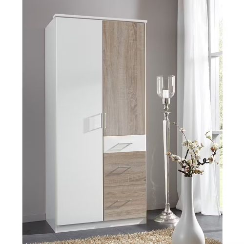 CYLLA – Two Door Cupboard with Drawers & Hanging Storage