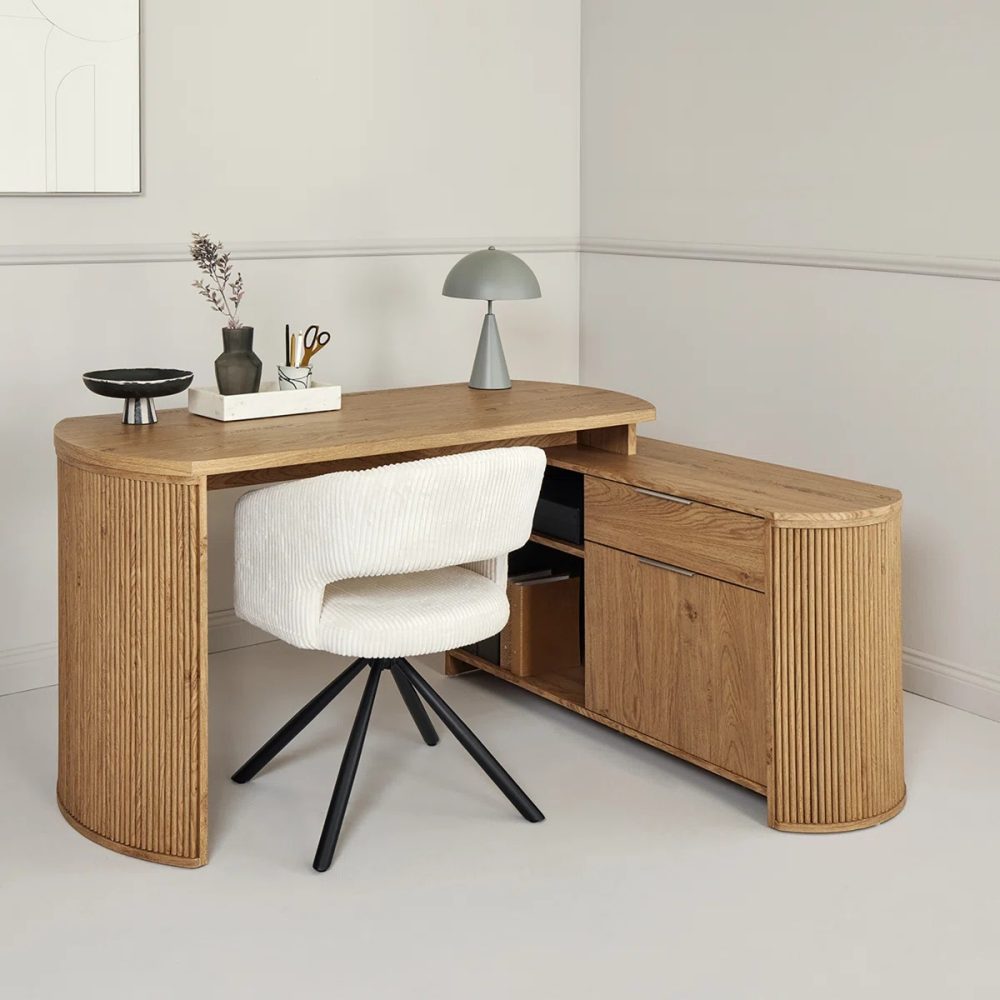 ALVIO – L-Shape Manager Table with Credenza Storage