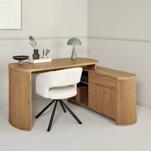 ALVIO – L-Shape Manager Table with Credenza Storage